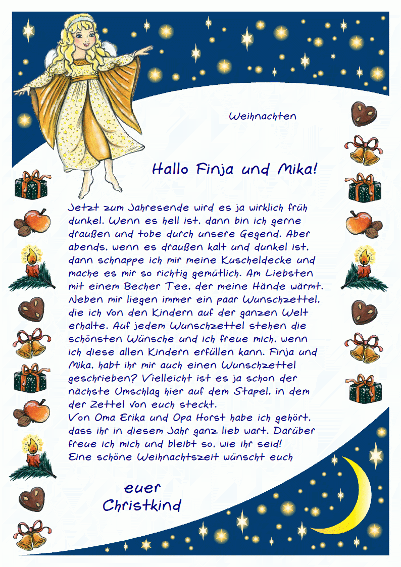 Ein Brief vom Christkind Text 2