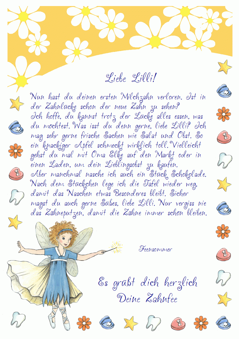 Ein Brief von der Zahnfee Text 2